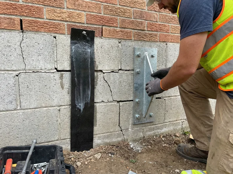Foundation repair work on Michigan home